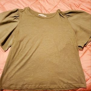 Olive Green XL Ruffle sleeve shirt
